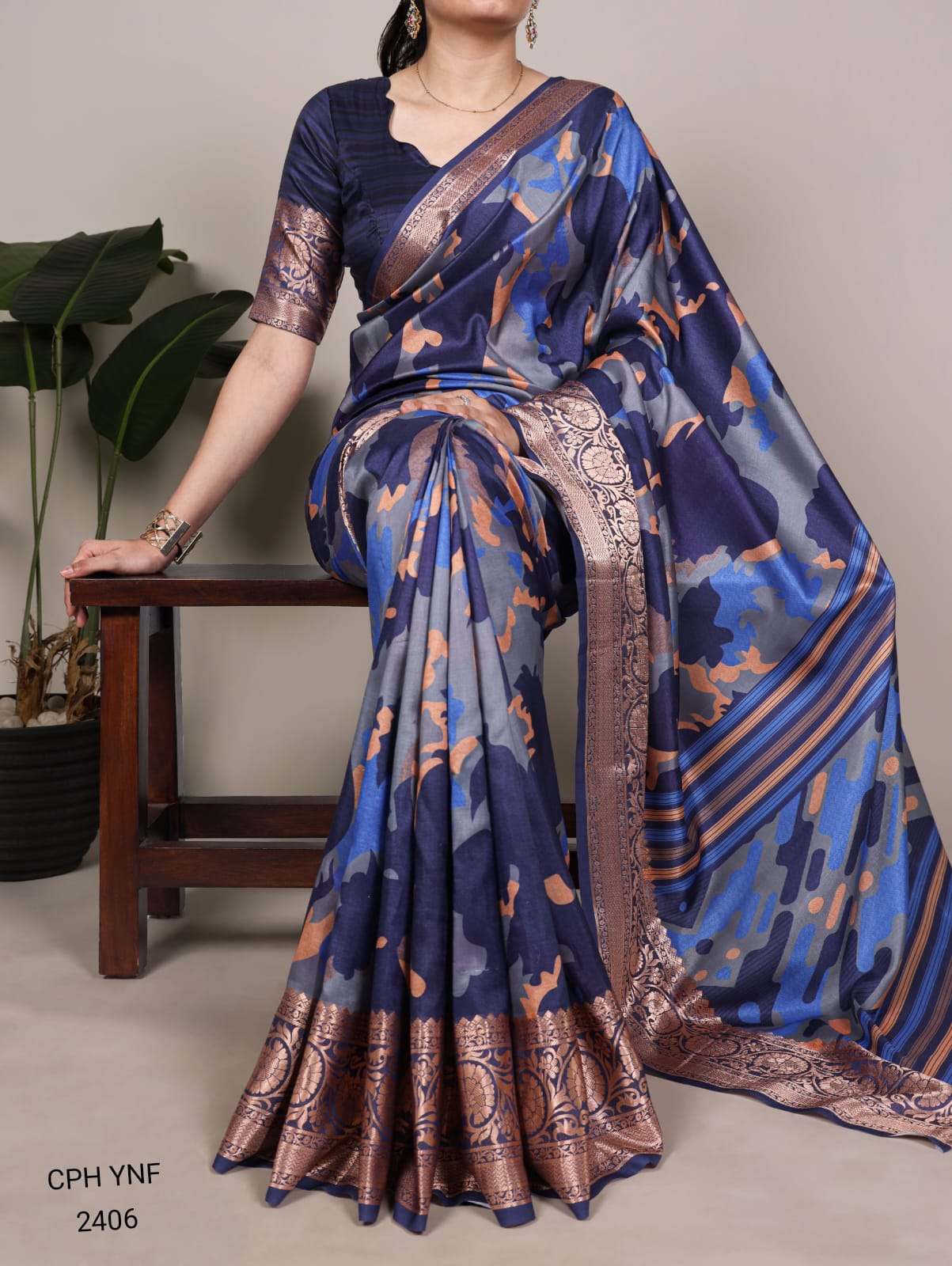 Tussar Silk Saree with Viscose Border Elegance